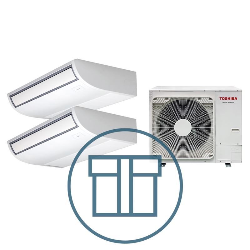 Digital Inverter BIG 2803 m/ 2 x takmodell, systempakke luft-luft varmepumpe