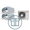 Digital Inverter BIG 2243 m/ 2 x 4-veis takkassett, hvit, systempakke luft-luft varmepumpe