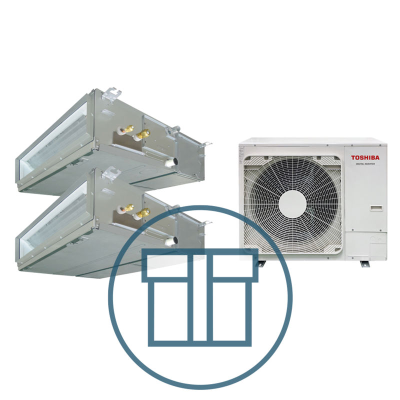 Digital Inverter BIG 2803 m/ 2 x kanalmodell, systempakke luft-luft varmepumpe