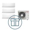Digital Inverter BIG 2803 m/ 3 x veggmodell, systempakke luft-luft varmepumpe