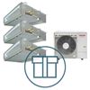 Digital Inverter BIG 2243 m/ 3 x kanalmodell, systempakke luft-luft varmepumpe