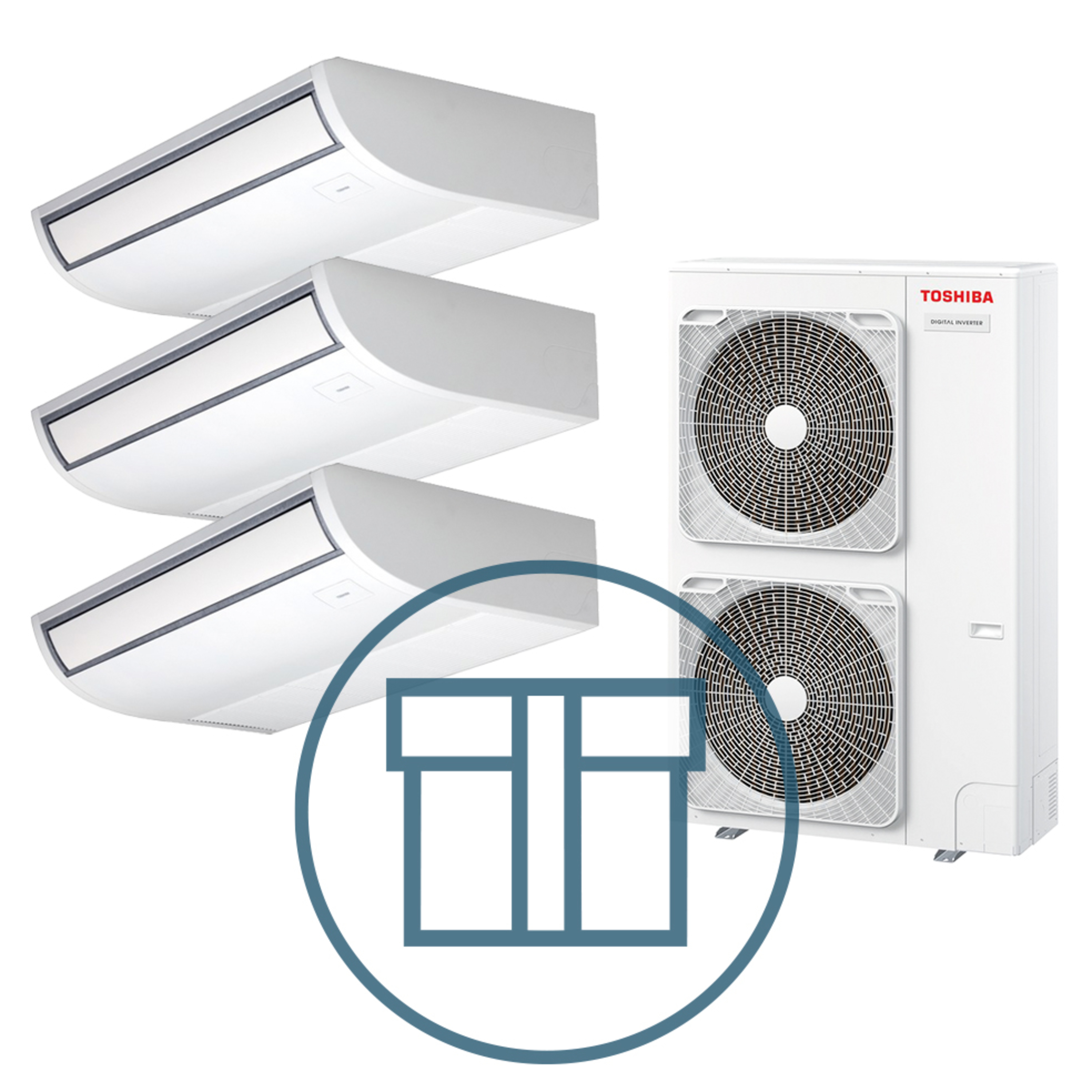 Digital Inverter 1601 m/ 3 x takmodell, systempakke luft-luft varmepumpe