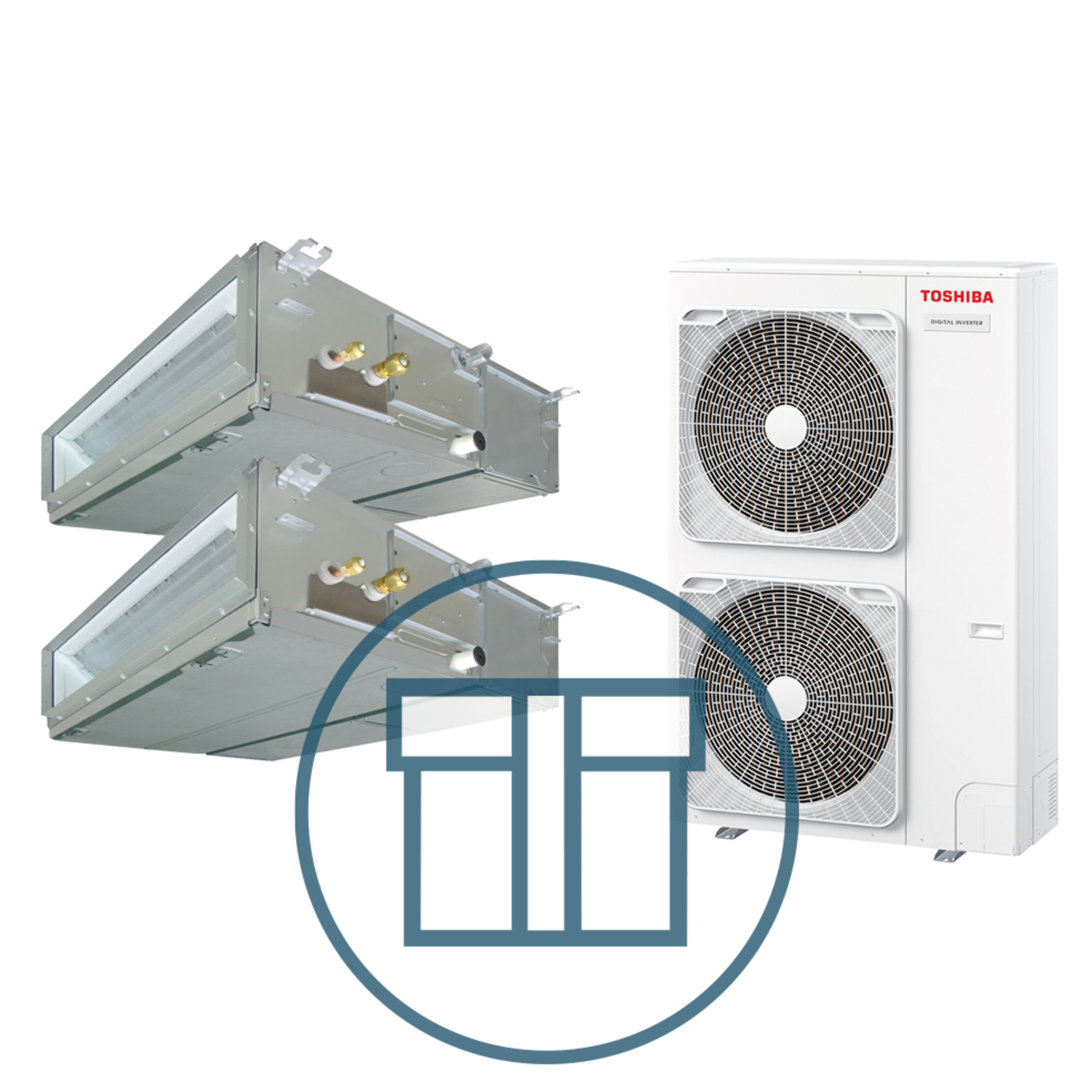 Digital Inverter 1601 m/ 2 x kanalmodell, systempakke luft-luft varmepumpe