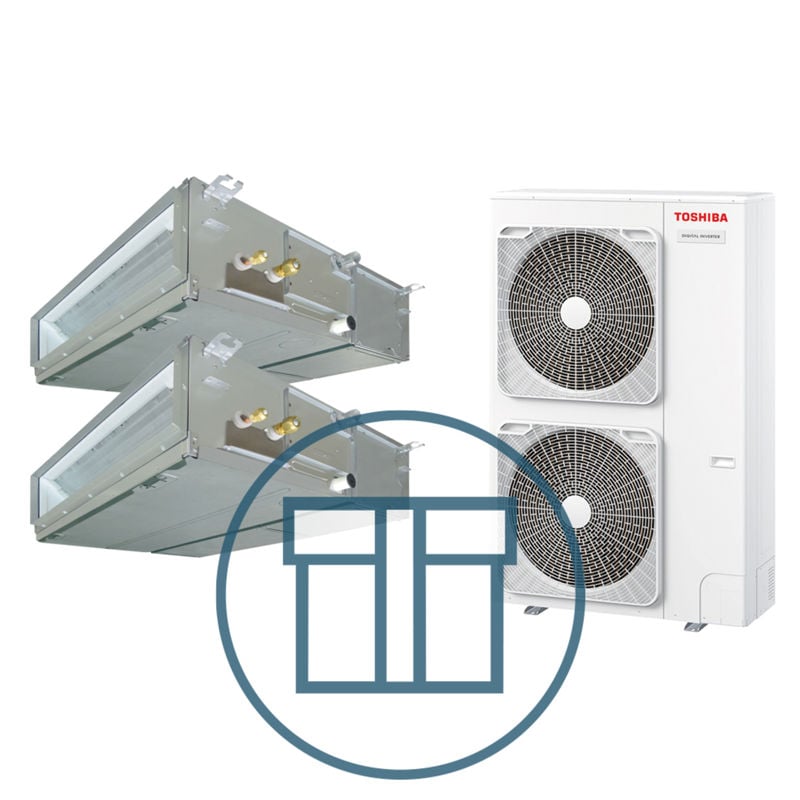 Digital Inverter 1601 m/ 2 x kanalmodell, systempakke luft-luft varmepumpe