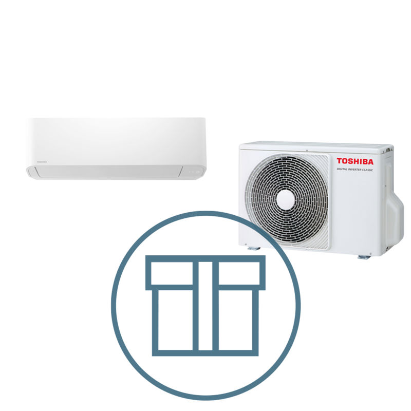 Digital Inverter Classic 561 m/ kompakt veggmodell, systempakke luft-luft varmepumpe