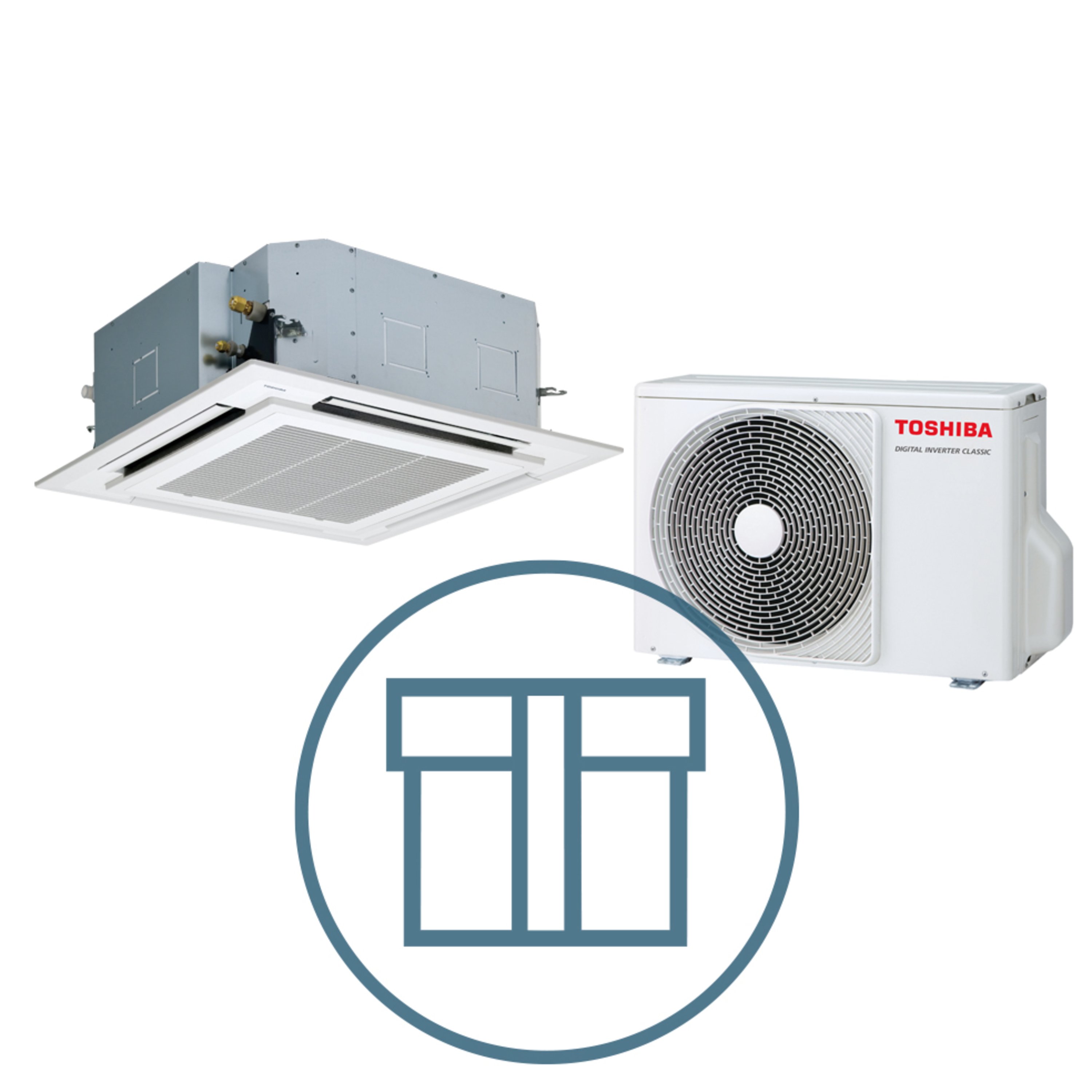 Digital Inverter Classic 561 m/ 4-veis takkassett, hvit, systempakke luft-luft varmepumpe