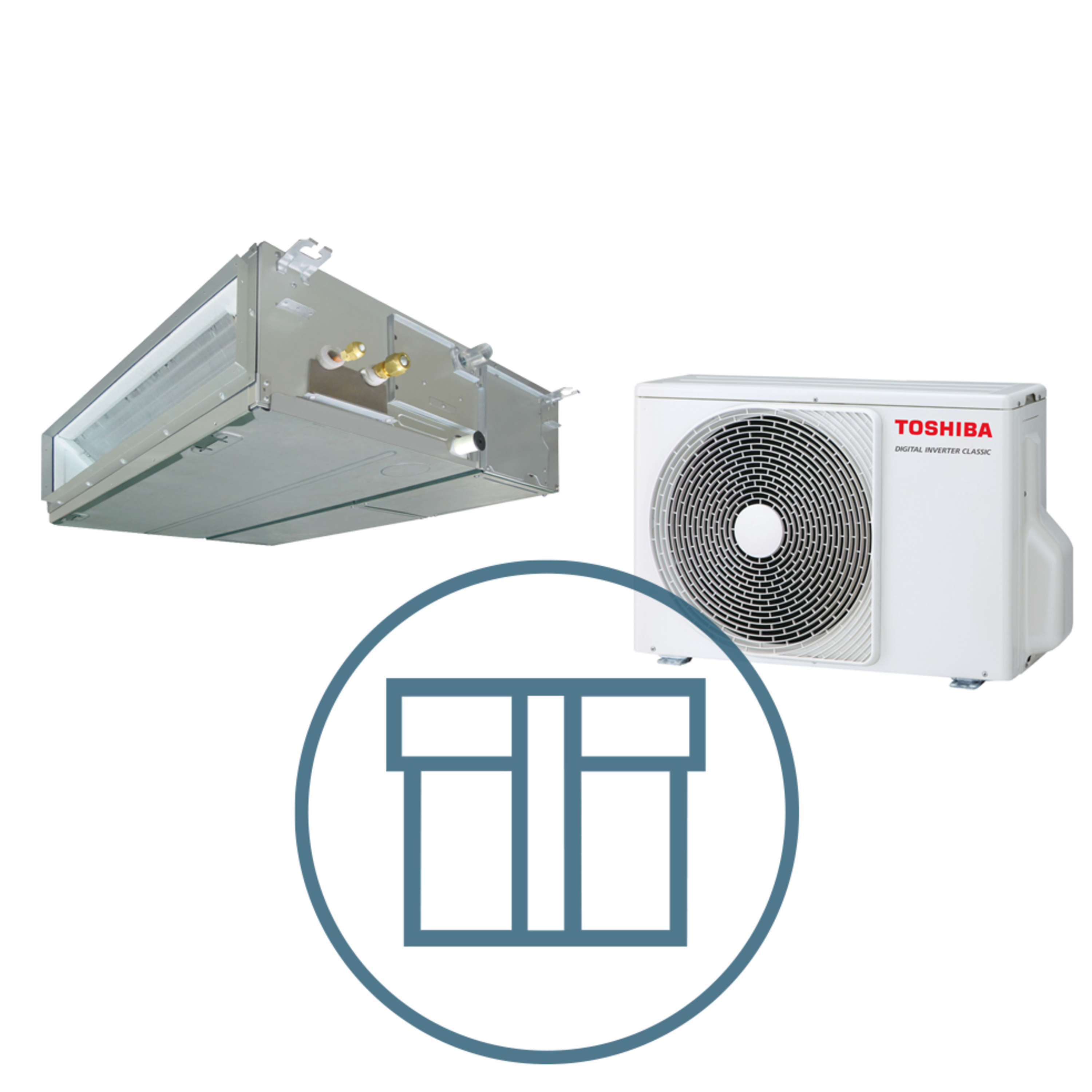 Digital Inverter Classic 561 m/ kanalmodell, systempakke luft-luft varmepumpe