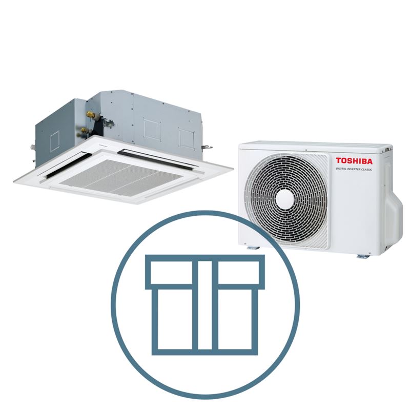 Digital Inverter Classic 801 m/ 4-veis takkassett, hvit, systempakke luft-luft varmepumpe