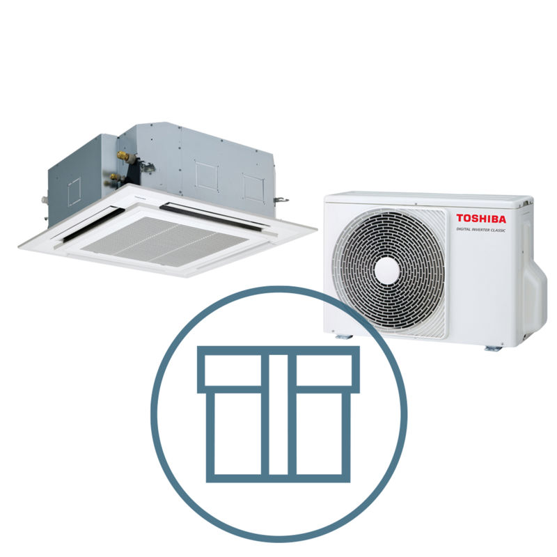 Digital Inverter Classic 801 m/ 4-veis takkassett, hvit, systempakke luft-luft varmepumpe