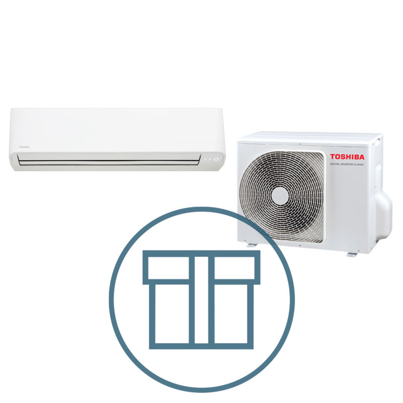 Digital Inverter Classic 1101 m/ kompakt veggmodell, systempakke luft-luft varmepumpe