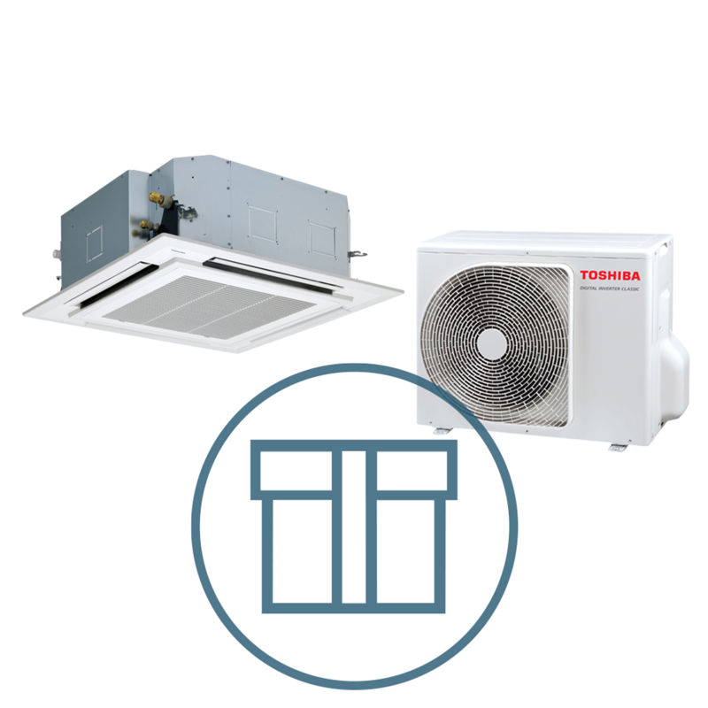 Digital Inverter Classic 1101 m/ 4-veis takkassett, hvit, systempakke luft-luft varmepumpe