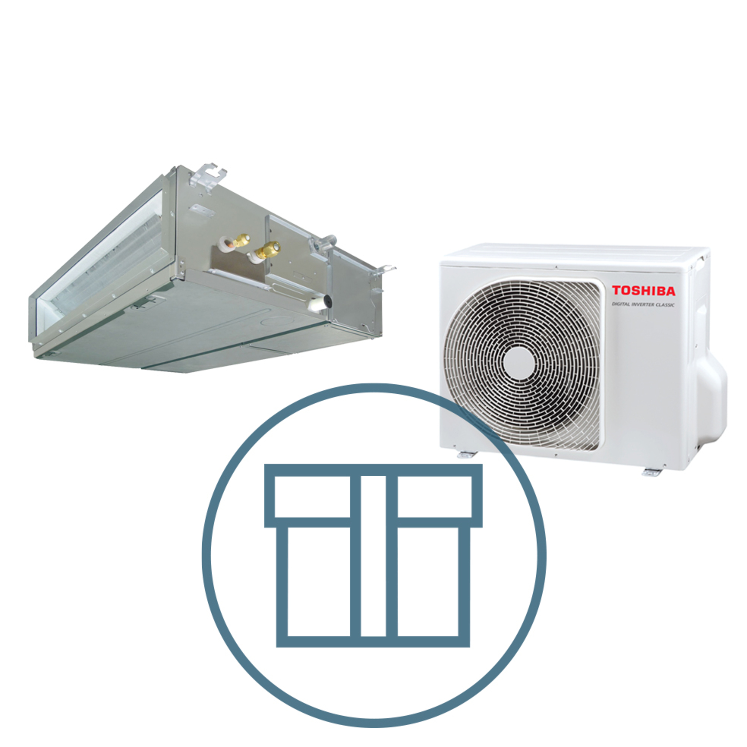 Digital Inverter Classic 1101 m/ kanalmodell, systempakke luft-luft varmepumpe