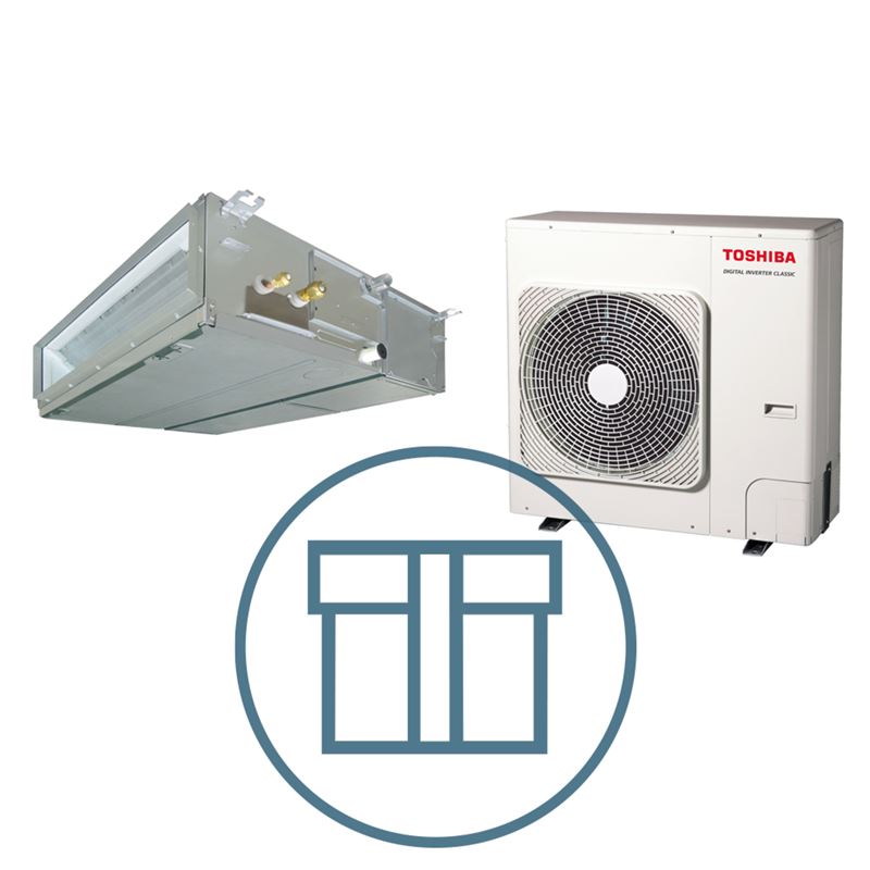 Digital Inverter Classic 1601 m/ kanalmodell, systempakke luft-luft varmepumpe