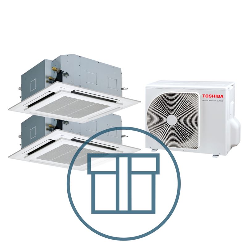 Digital Inverter Classic 1101 Twin m/ 2 x 4-veis takkassett, systempakke luft-luft varmepumpe