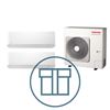 Digital Inverter Classic 1601 Twin m/ 2 x kompakt veggmodell, systempakke luft-luft varmepumpe