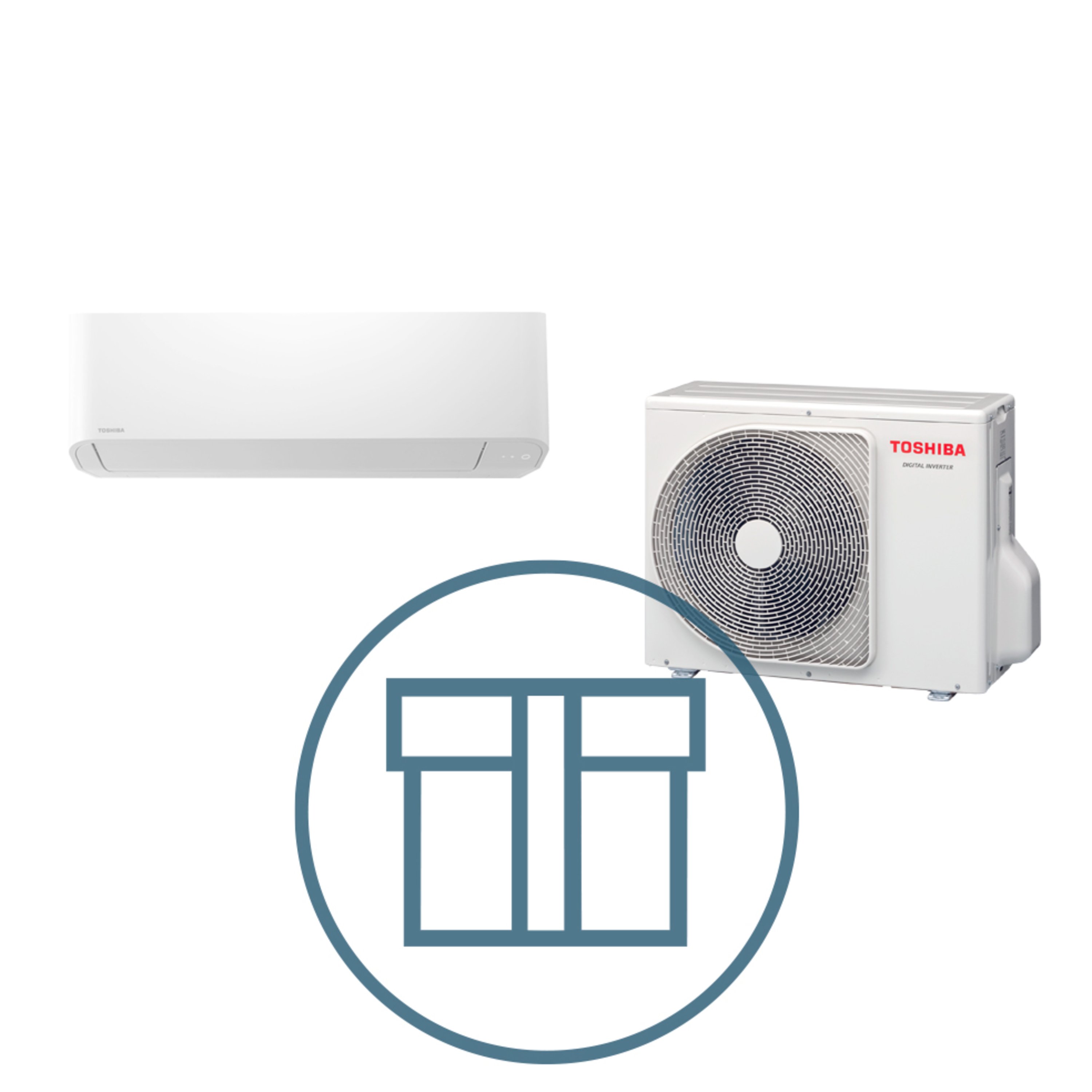 Digital Inverter 802 m/ kompakt veggmodell, systempakke luft-luft varmepumpe