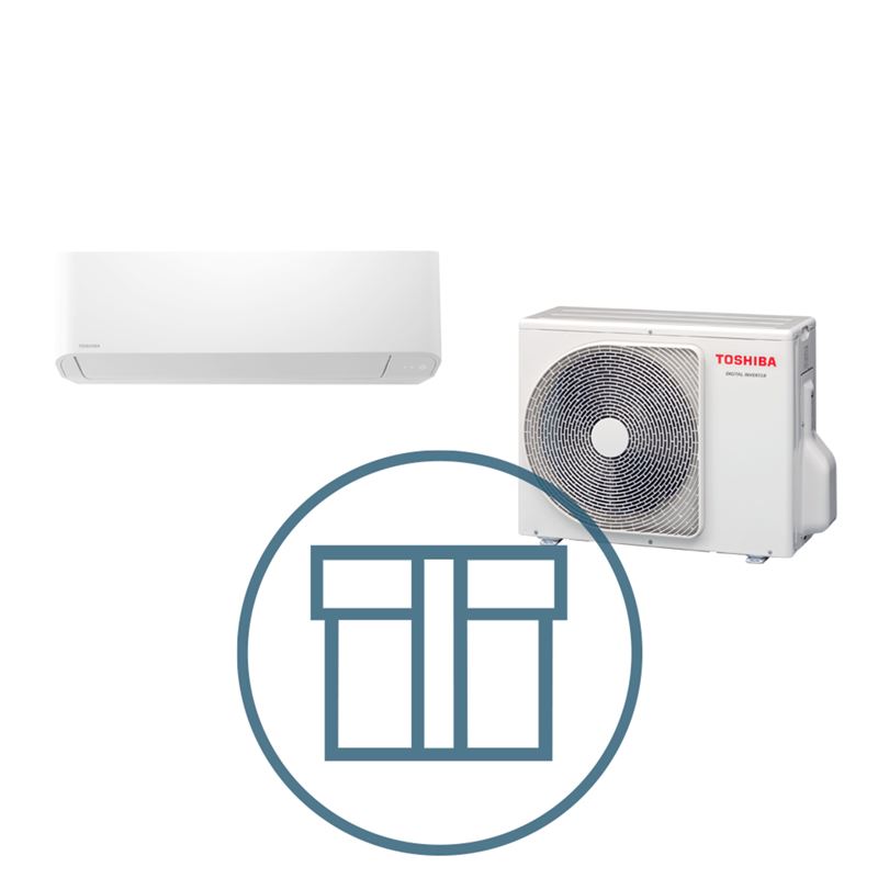 Digital Inverter 802 m/ kompakt veggmodell, systempakke luft-luft varmepumpe