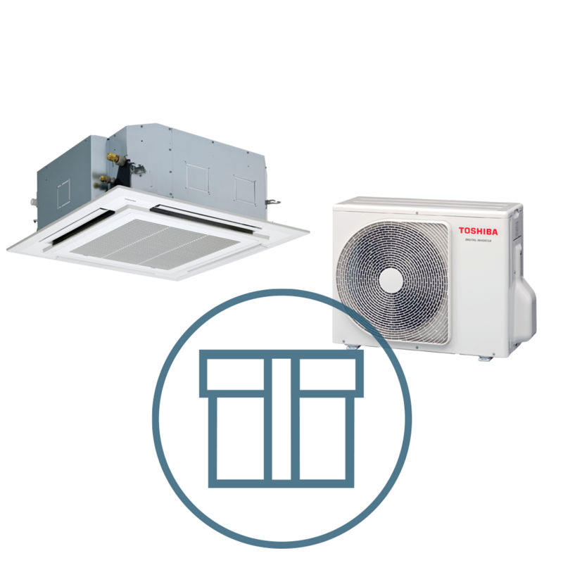 Digital Inverter 802 m/ 4-veis takkassett, systempakke luft-luft varmepumpe