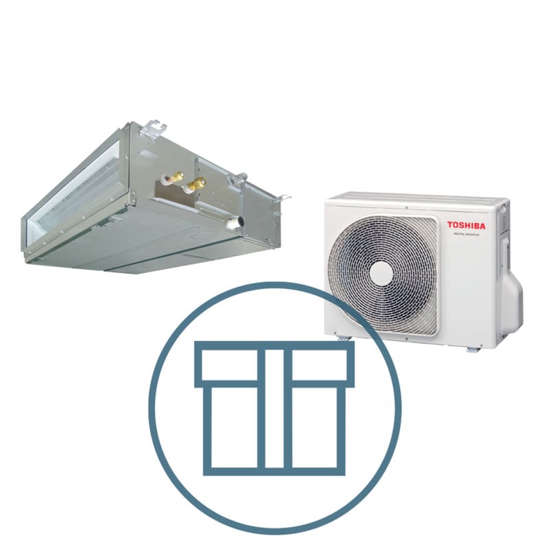 Digital Inverter 802 m/ kanalmodell, systempakke luft-luft varmepumpe