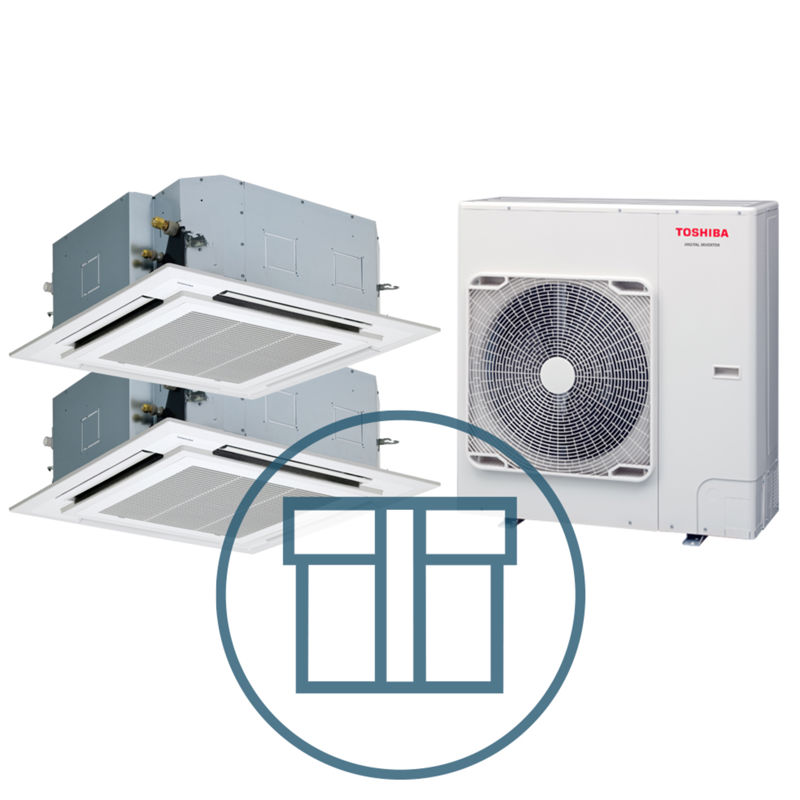 Digital Inverter 1102, m/ 2 x 4-veiskassett, systempakke luft-luft varmepumpe