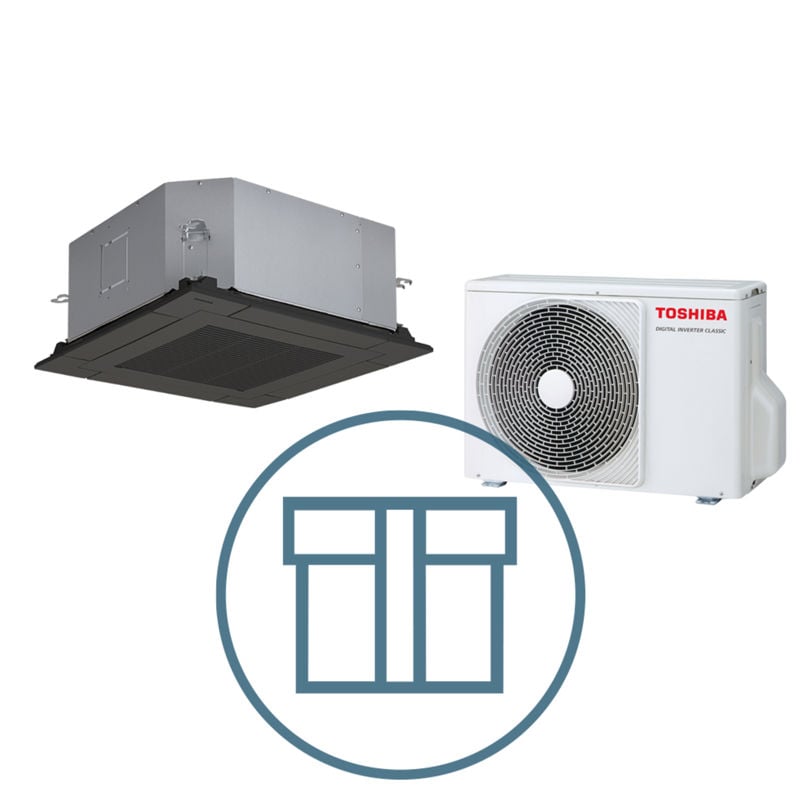 Digital Inverter Classic 561 m/ 4-veis takkassett, sort, systempakke luft-luft varmepumpe