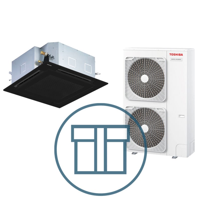 Digital Inverter 1601-Full korrosjon m/ 4-veis takkassett, sort, systempakke luft-luft