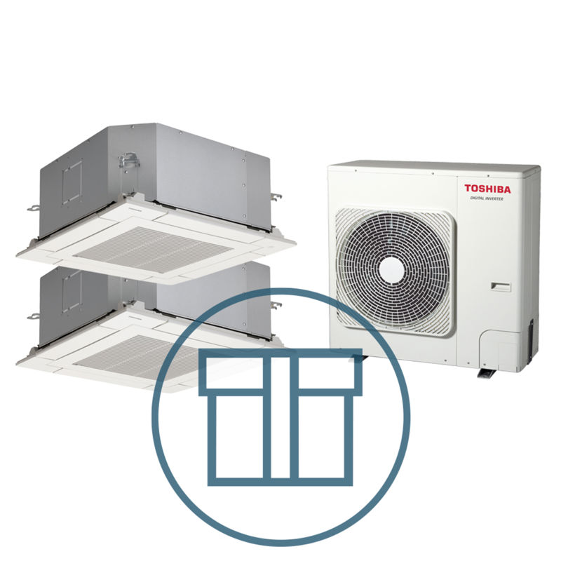 Digital Inverter 1103 m/ 2 x 4-veis minikassett, hvit, systempakke luft-luft varmepumpe