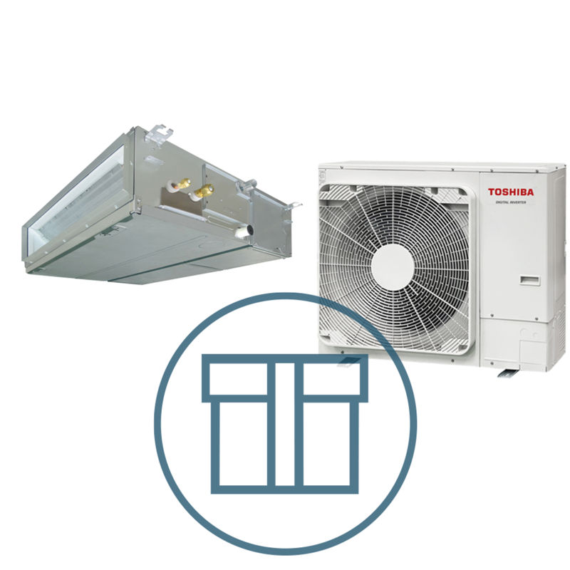 Digital Inverter 1603 m/ kanalmodell, systempakke luft-luft varmepumpe