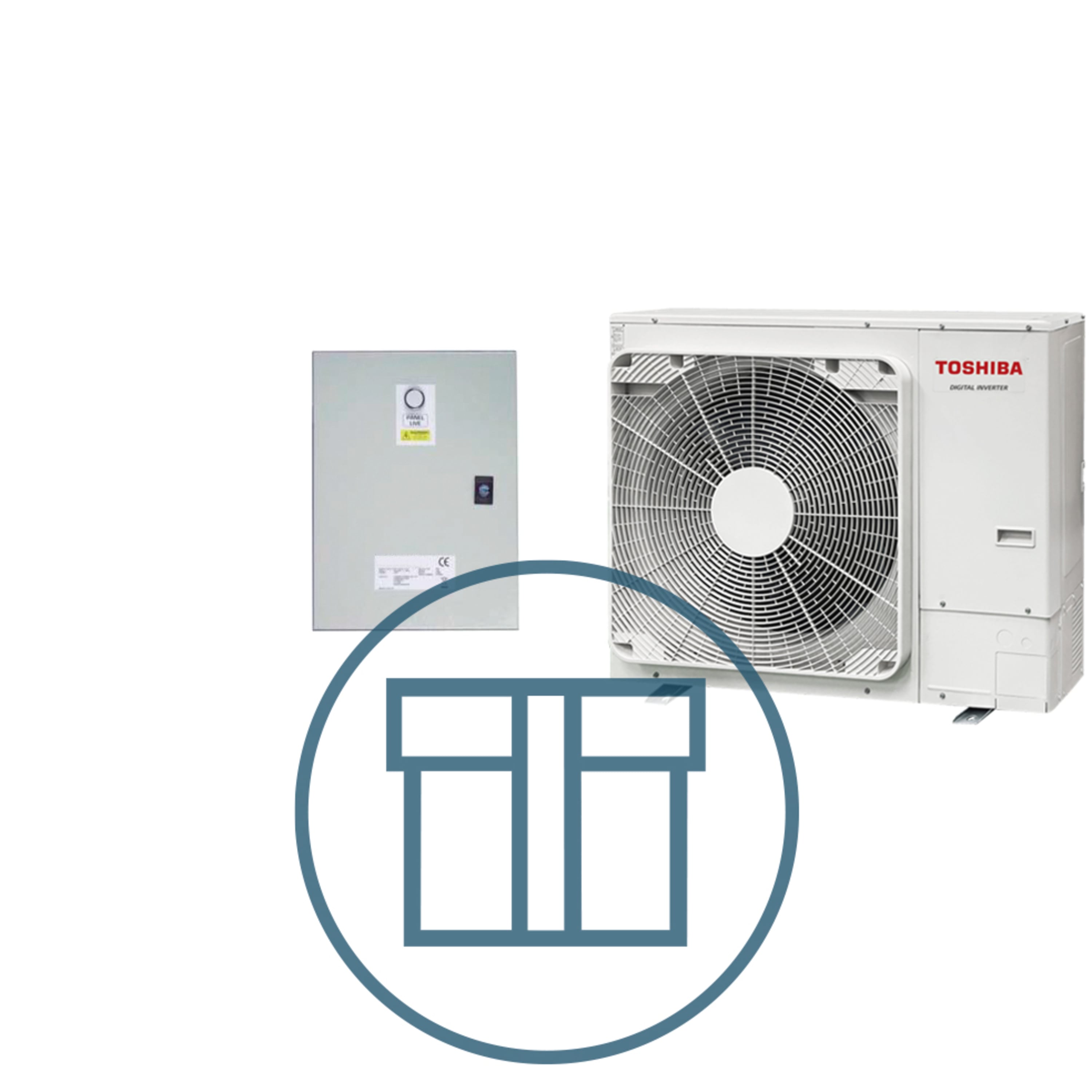 Digital Inverter 1603 m/ styringsskap DX, systempakke luft-luft varmepumpe