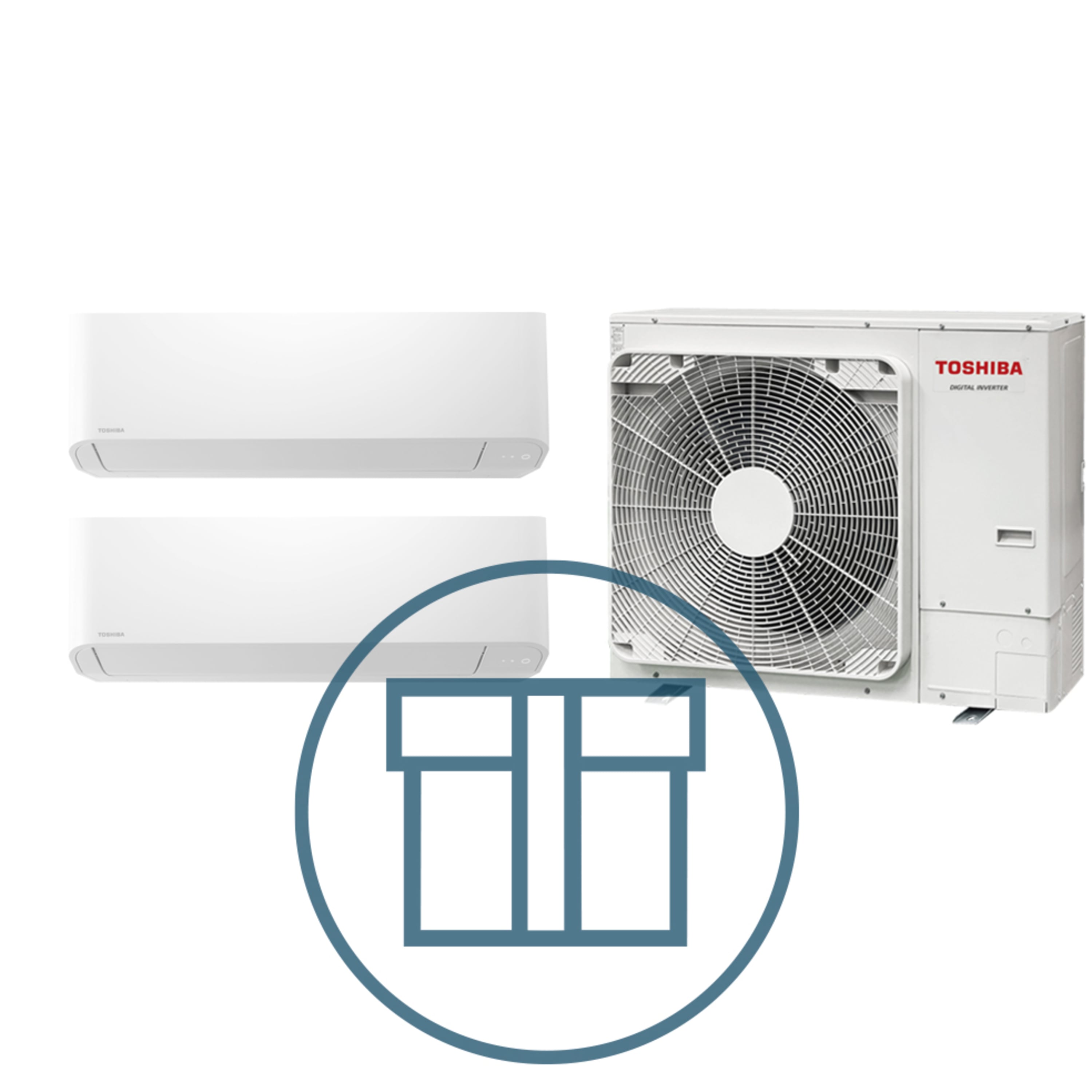 Digital Inverter 1603 m/ 2 x veggmodell, systempakke luft-luft varmepumpe