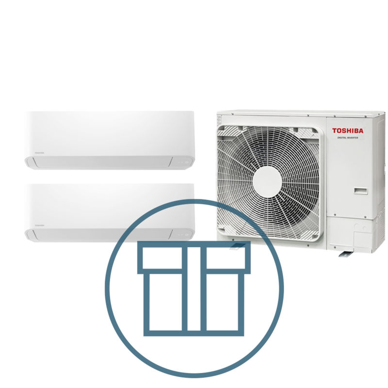 Digital Inverter 1603 m/ 2 x veggmodell, systempakke luft-luft varmepumpe
