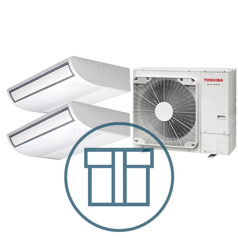 Digital Inverter 1603 m/ 2 x takmodell, systempakke luft-luft varmepumpe