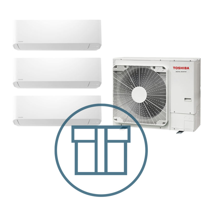 Digital Inverter 1603 m/ 3 x veggmodell, systempakke luft-luft varmepumpe