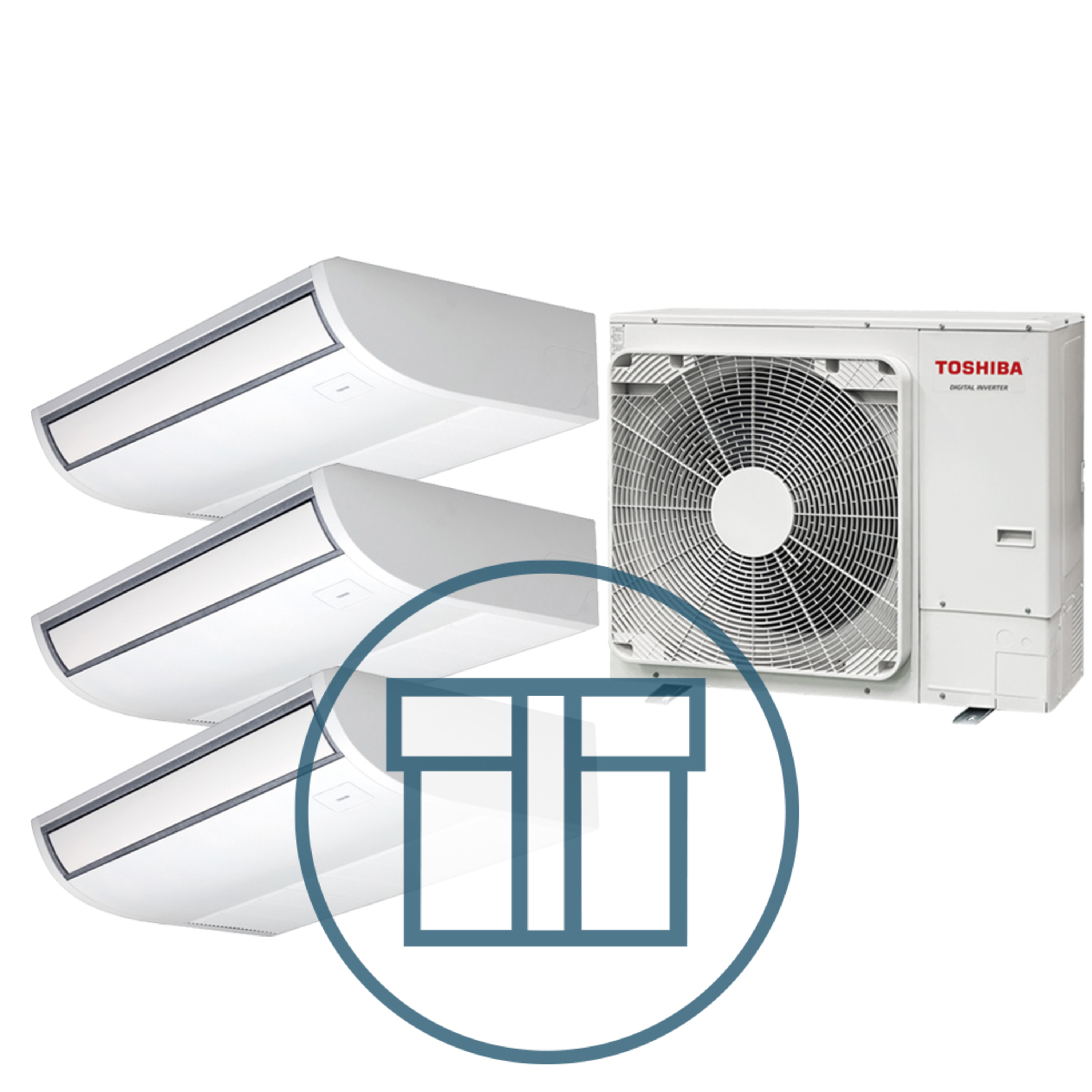 Digital Inverter 1603 m/ 3 x takmodell, systempakke luft-luft varmepumpe