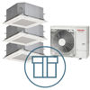 Digital Inverter 1603 m/ 3 x 4-veis minikassett, hvit, systempakke luft-luft varmepumpe