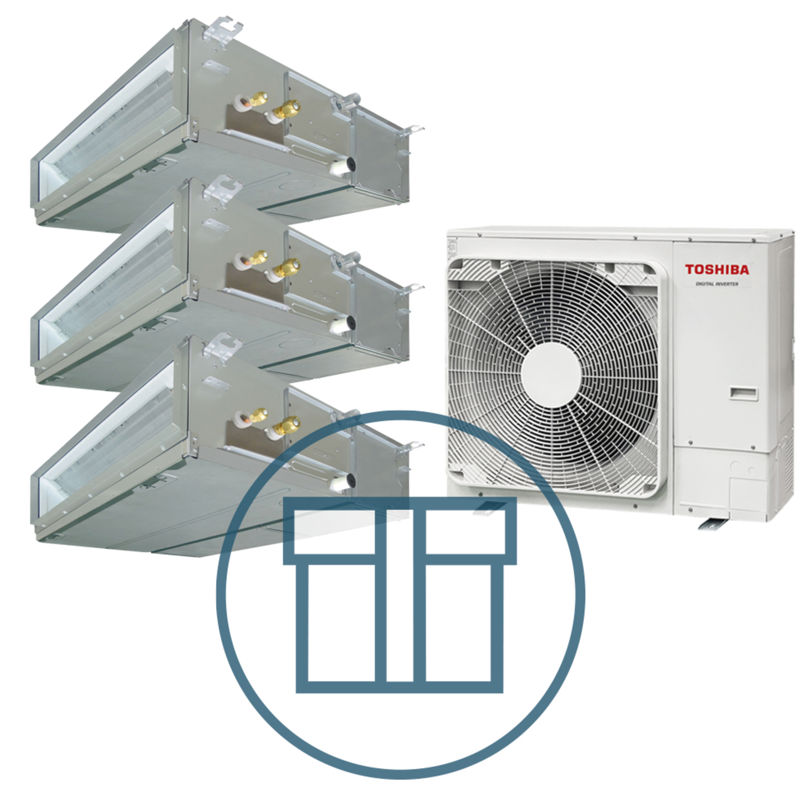 Digital Inverter 1603 m/ 3 x kanalmodell, systempakke luft-luft varmepumpe