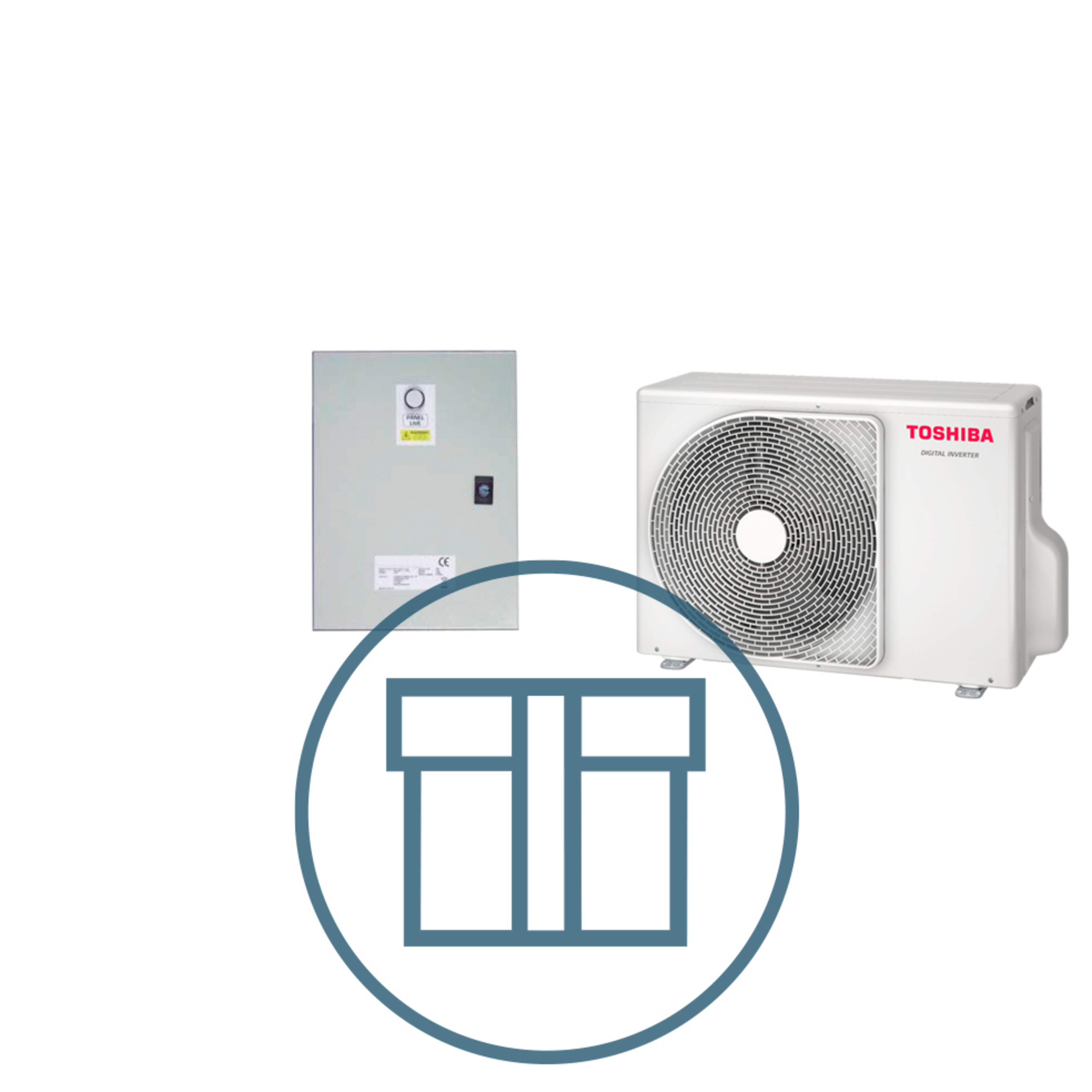 Digital Inverter 563 m/ styringsskap DX, systempakke luft-luft varmepumpe