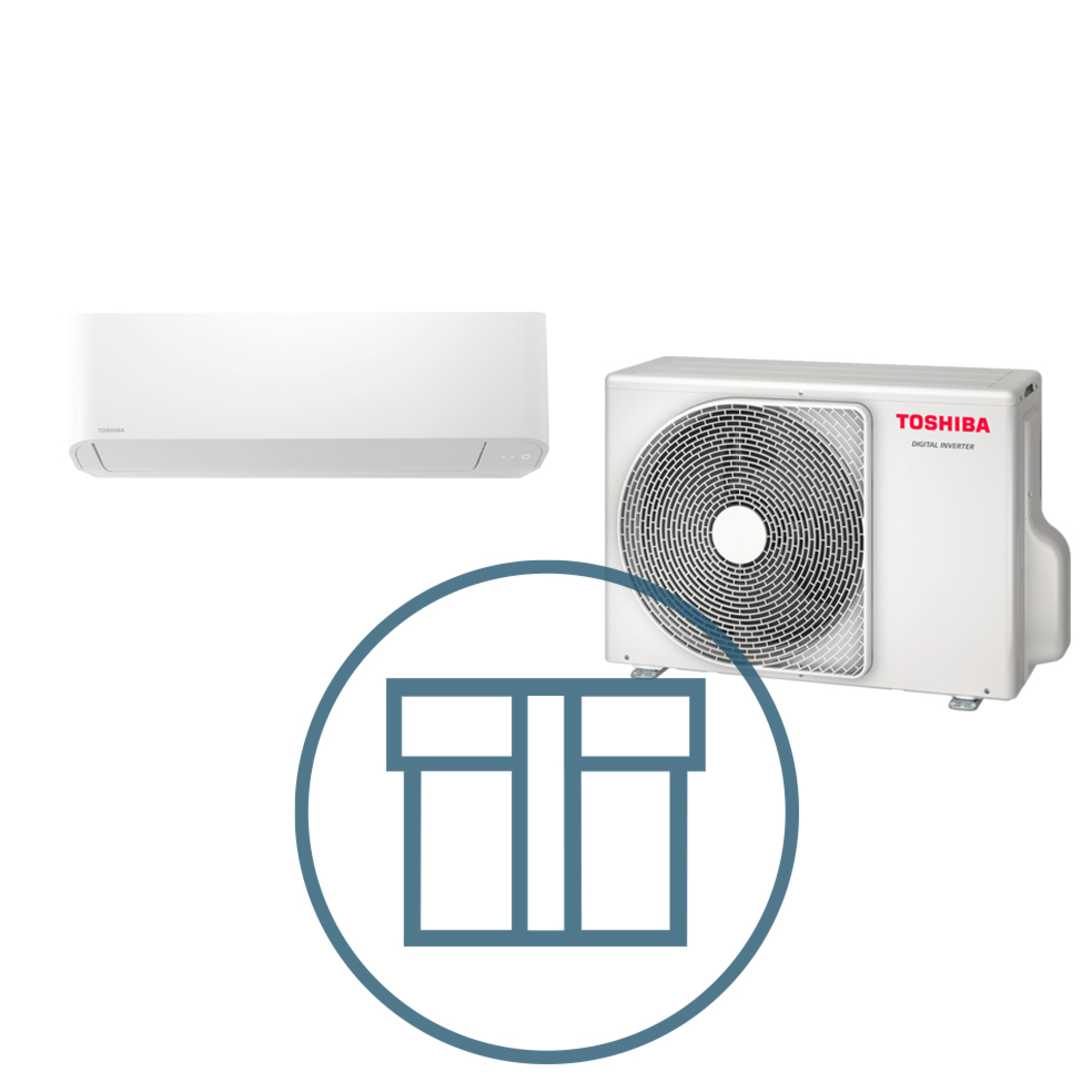 Digital Inverter 803 m/ kompakt veggmodell, systempakke luft-luft varmepumpe