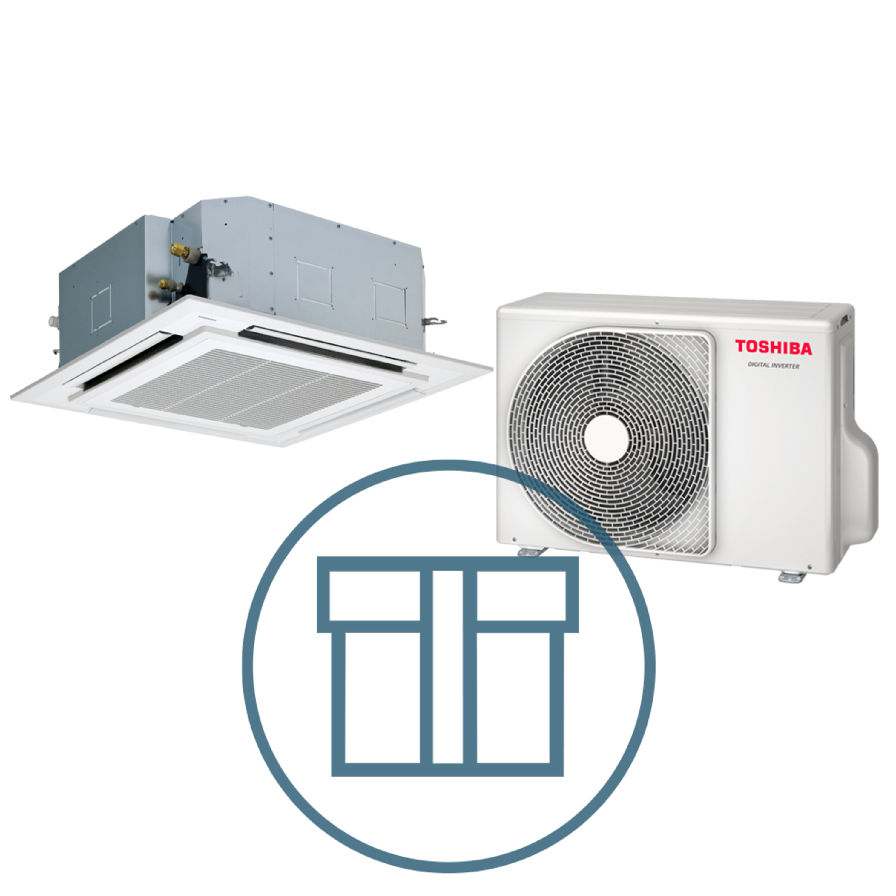 Digital Inverter 803 m/ 4-veis takkassett, hvit, systempakke luft-luft varmepumpe