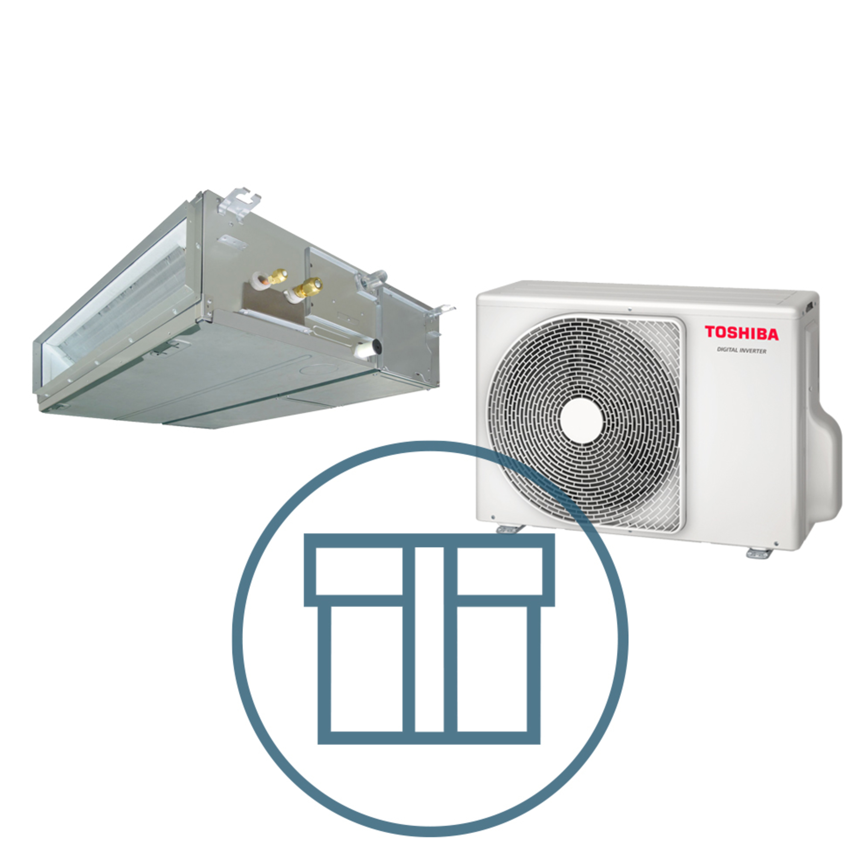 Digital Inverter 803 m/ kanalmodell, systempakke luft-luft varmepumpe