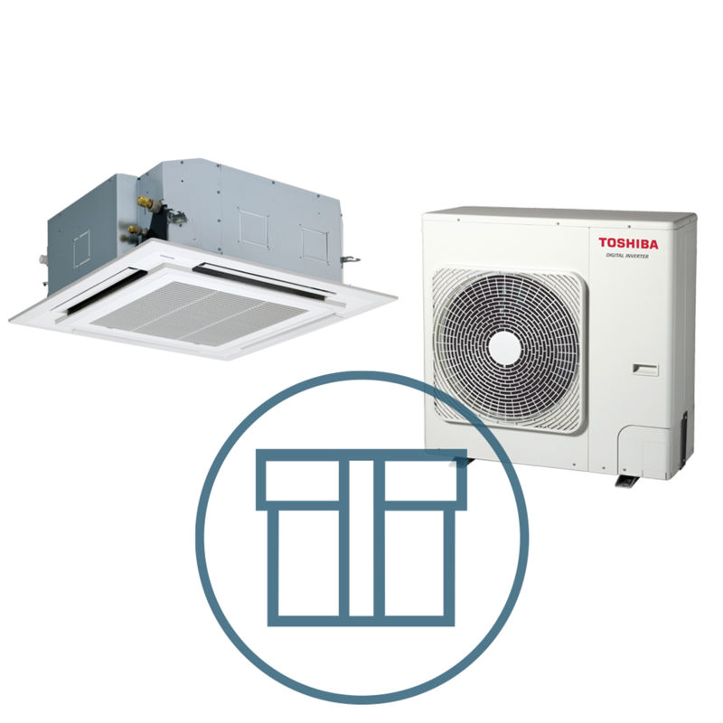 Digital Inverter 1403 m/ 4-veis takkassett, hvit, systempakke luft-luft varmepumpe