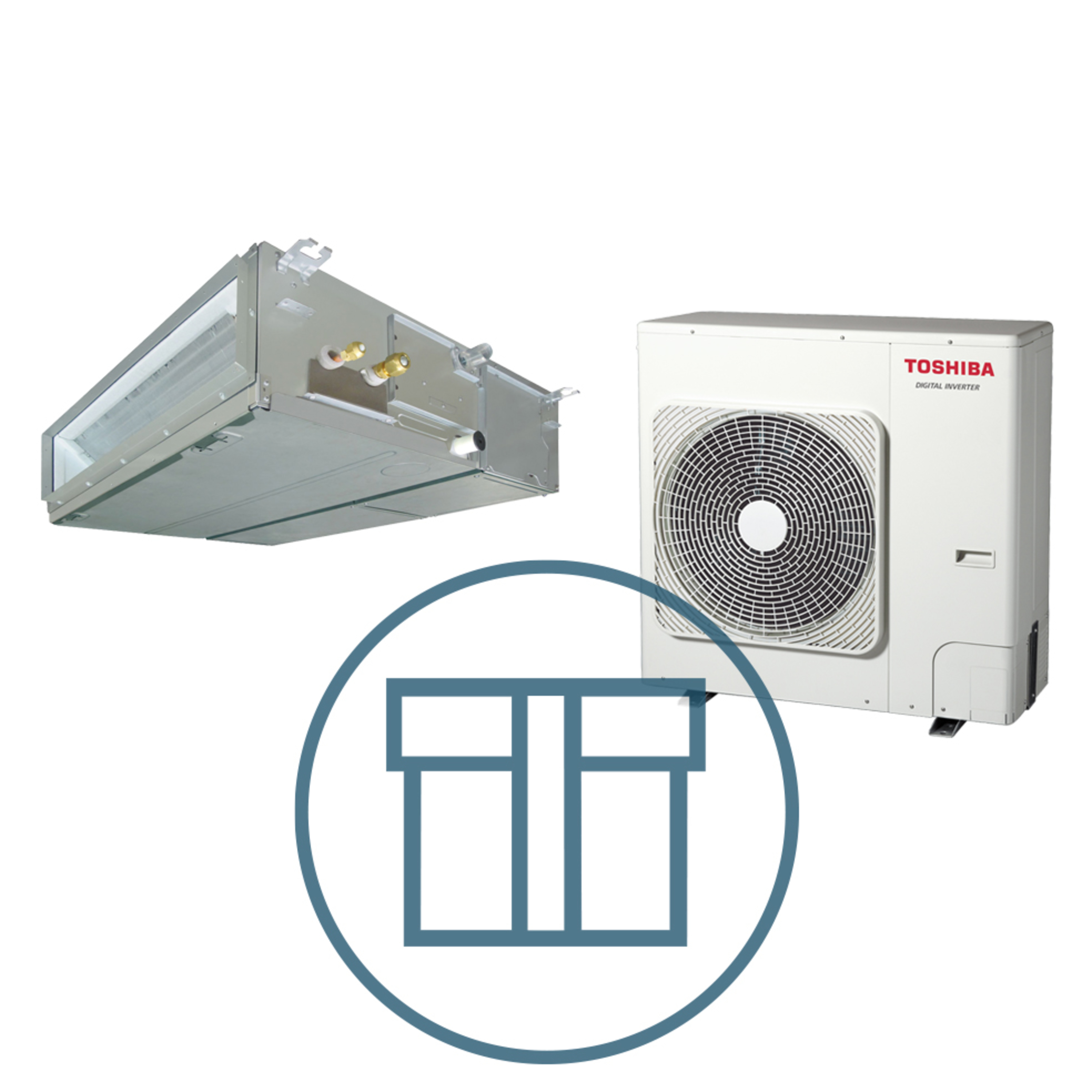 Digital Inverter 1403 m/ kanalmodell, systempakke luft-luft varmepumpe