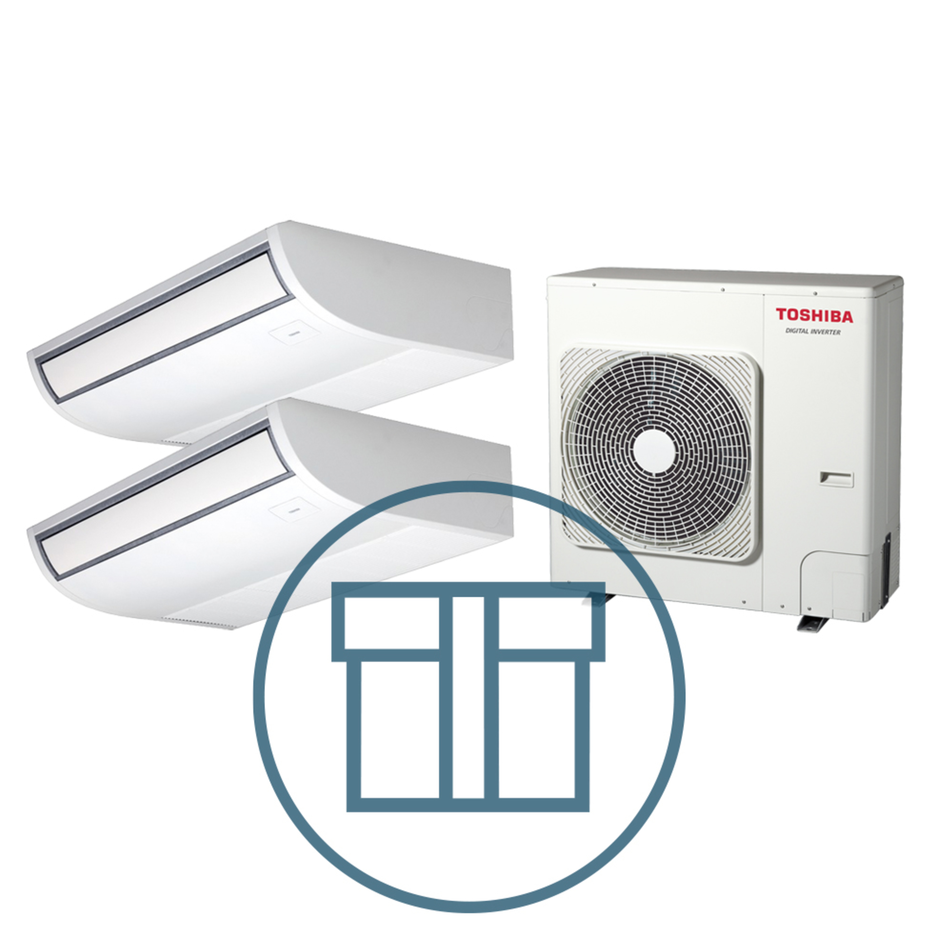 Digital Inverter 1403, m/ 2 x takmodell, systempakke luft-luft varmepumpe