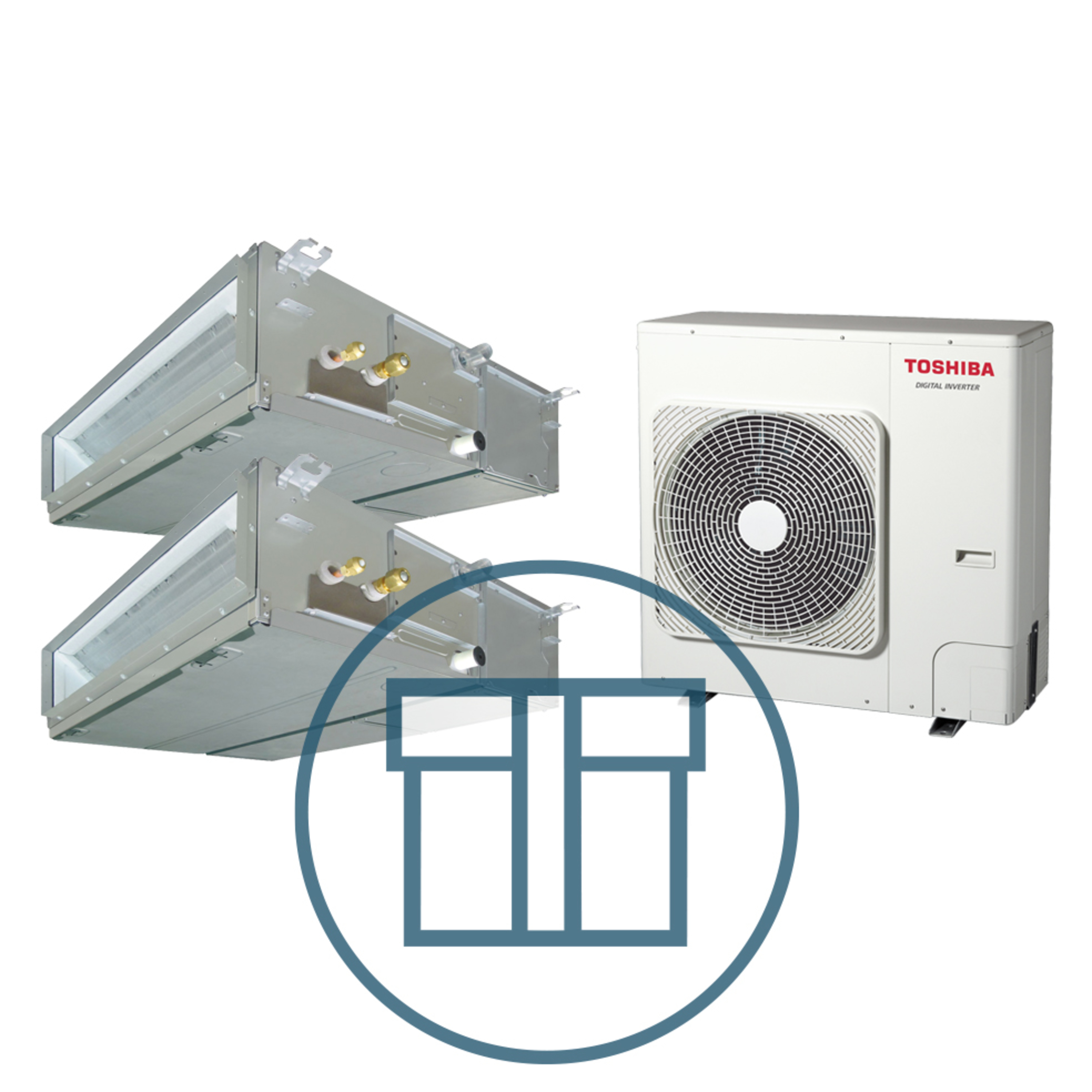 Digital Inverter 1403 m/ 2 x kanalmodell, systempakke luft-luft varmepumpe