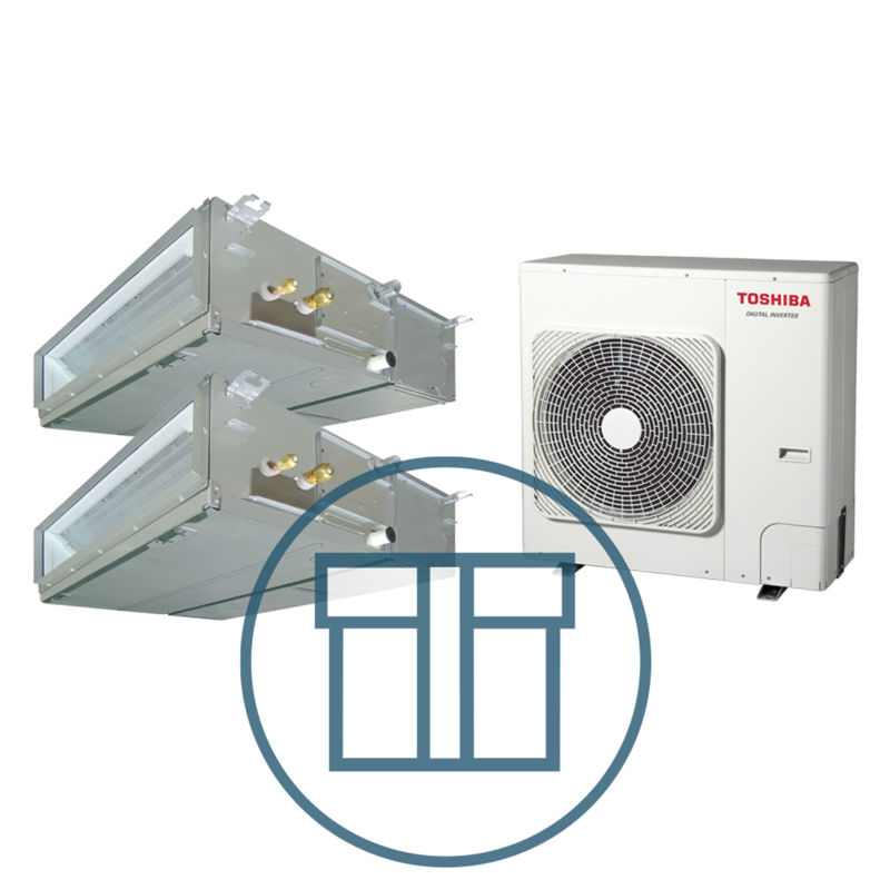 Digital Inverter 1403 m/ 2 x kanalmodell, systempakke luft-luft varmepumpe