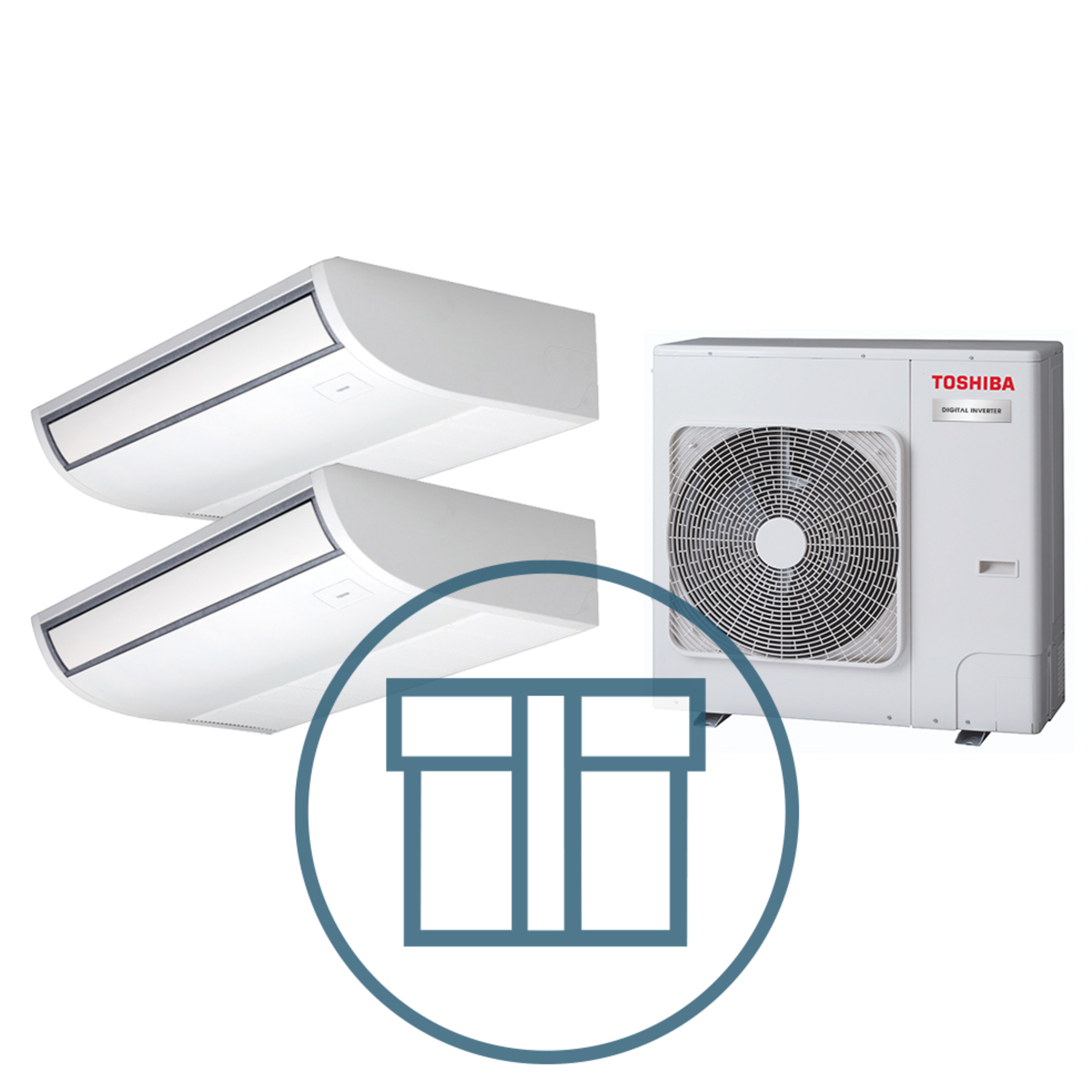 Digital Inverter 1101 m/ 2 x takmodell, systempakke luft-luft varmepumpe