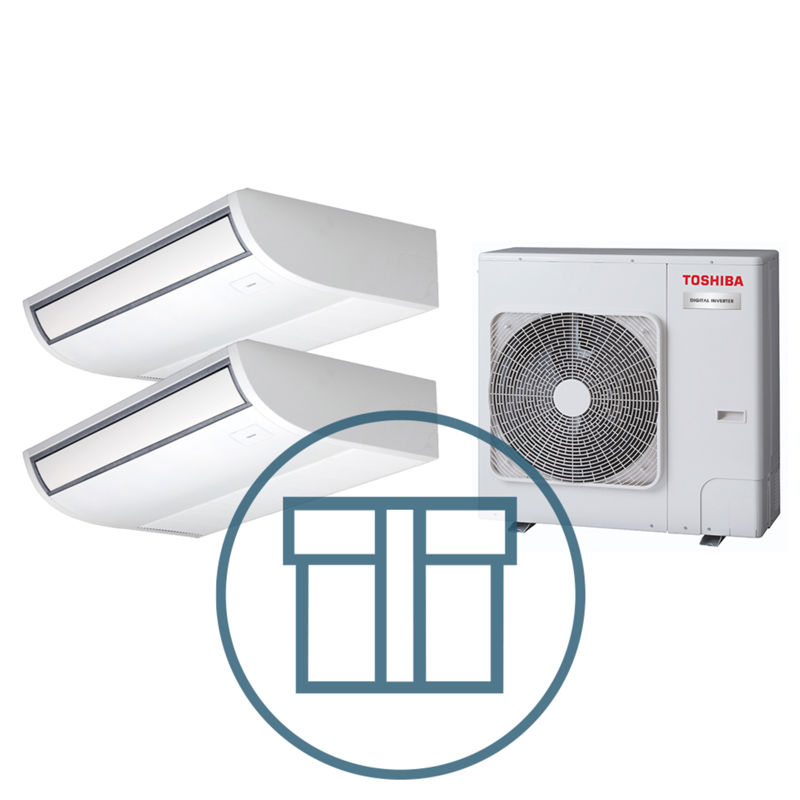 Digital Inverter 1101 m/ 2 x takmodell, systempakke luft-luft varmepumpe