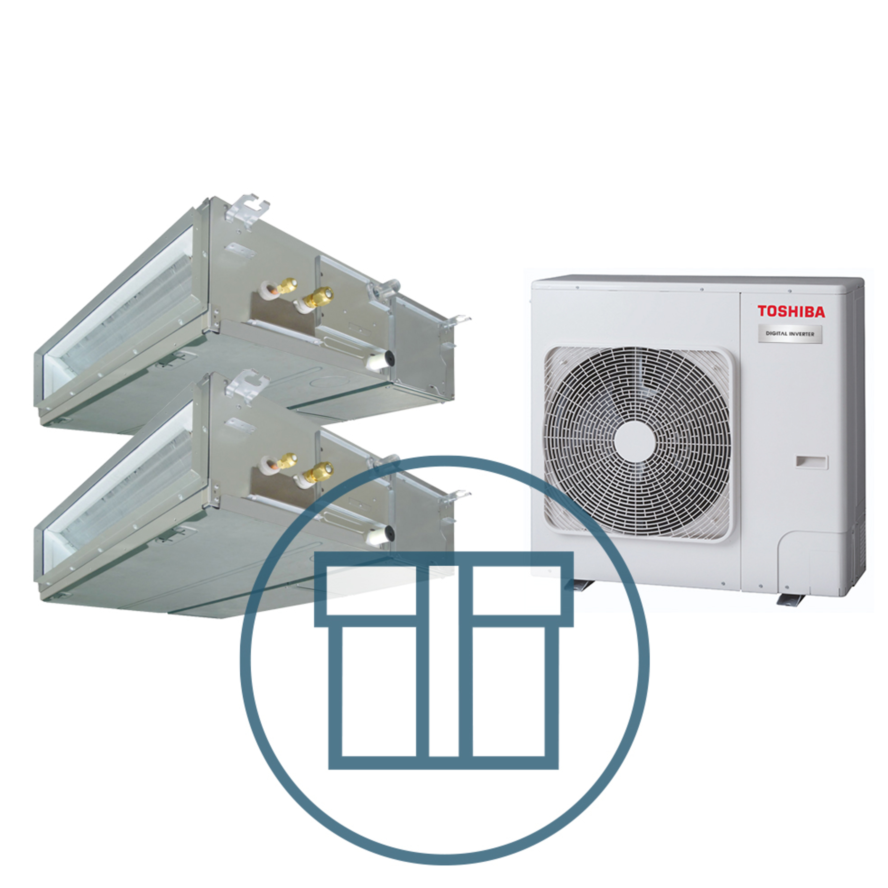 Digital Inverter 1101 m/ 2 x kanalmodell, systempakke luft-luft varmepumpe