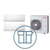 Digital Inverter 1401 m/ 2 x kompakt veggmodell, systempakke luft-luft varmepumpe