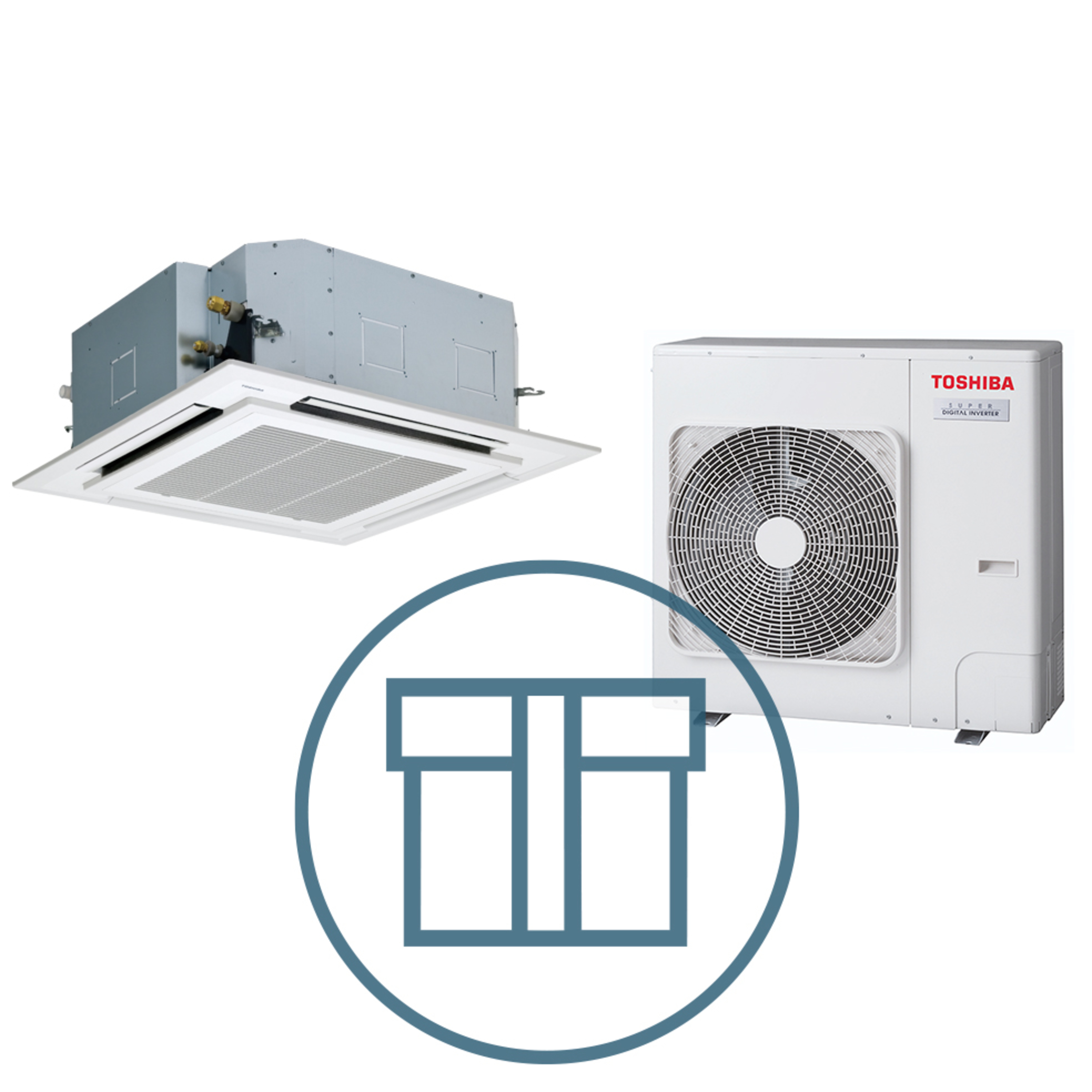Super Digital Inverter 803 m/ 4-veis takkassett, hvit, systempakke luft-luft varmepumpe
